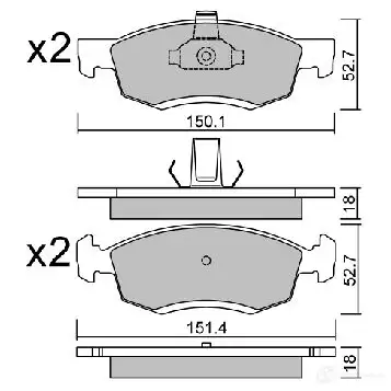 Тормозные колодки дисковые, комплект AISIN IE PA9JB 1579731 BPRE-1012 5411450704441