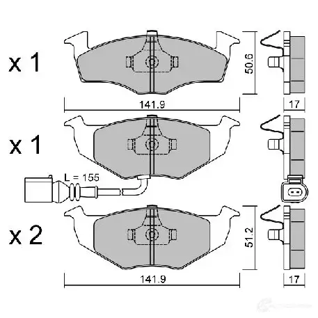 Тормозные колодки дисковые, комплект AISIN BPVW-1027 DEDLVX B 5411450730198 1217557015 изображение 0