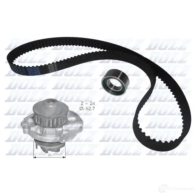 Комплект ремня ГРМ с помпой DOLZ 05K D013 06KD016 1470181 KD022