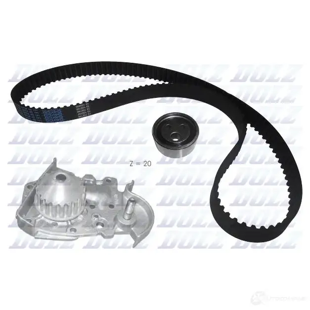 Комплект ремня ГРМ с помпой DOLZ 1470177 05KD 001 06KD001 KD018 изображение 0