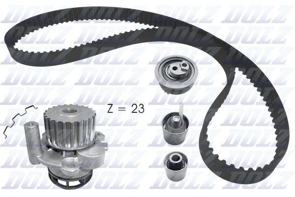 Комплект ремня ГРМ с помпой DOLZ 1440329651 KD165 6 NV53X