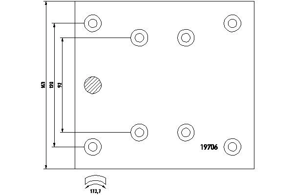 Барабанные тормозные колодки DON 6MX 3Y 9317468 MB/74/2 изображение 0