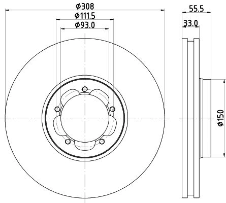 Тормозной диск DON PCD19581 ZV3VNI 5 1441006046