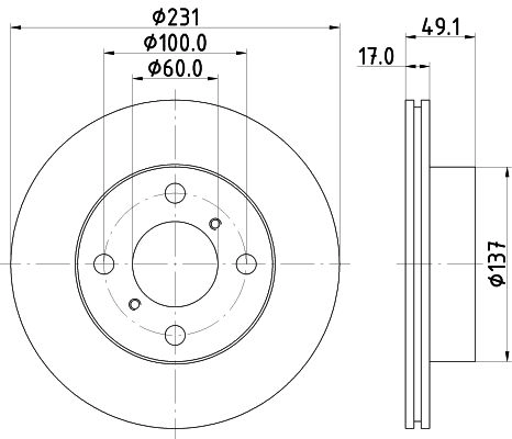 Тормозной диск DON PCD21282 3JD 4PAN 1441006200