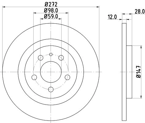 Тормозной диск DON PCD21442 1441006215 PBM K0N