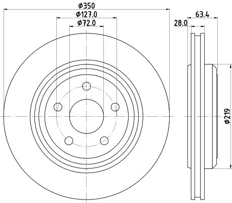Тормозной диск DON PCD23211 1441006385 NSV KL