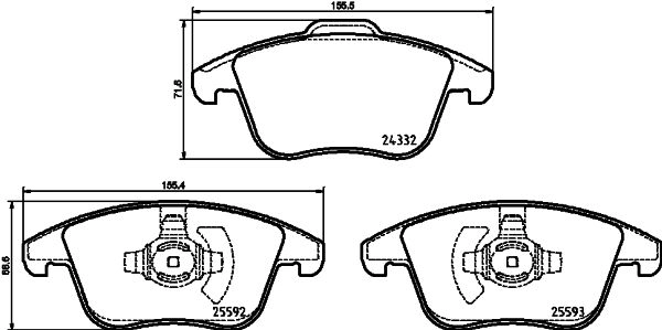 Тормозные колодки дисковые, комплект DON 1439893617 O8A1 OP PCP1721 изображение 0