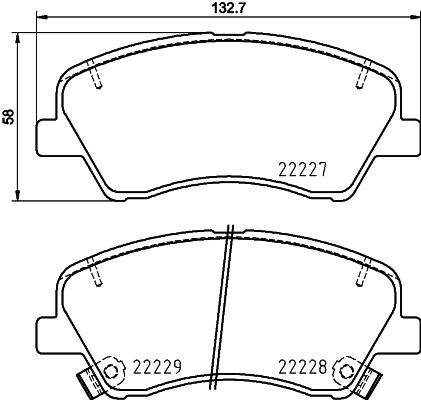 Тормозные колодки дисковые, комплект DON PCP1722 22227 1424229547 22228