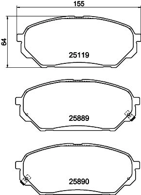 Тормозные колодки дисковые, комплект DON 1441006539 L 7AIO PCP1979