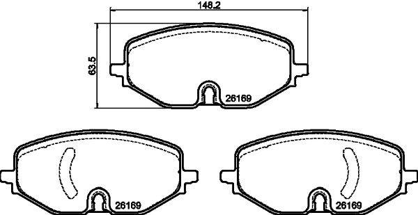 Тормозные колодки дисковые, комплект DON PCP2025 U34 1QY4 1439893676