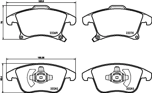 Тормозные колодки дисковые, комплект DON C 8DWA PCP2149 1441006630