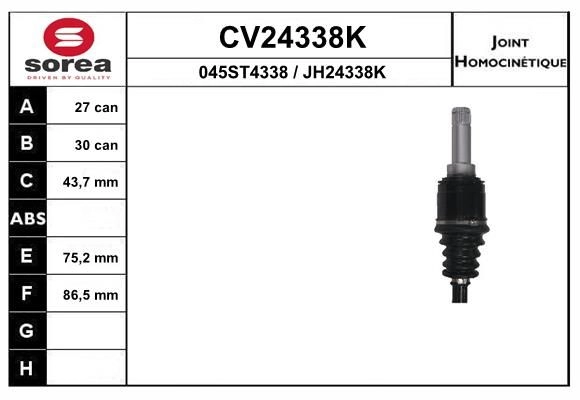 Шрус граната EAI N00I YQ 1441008040 CV24338K изображение 0