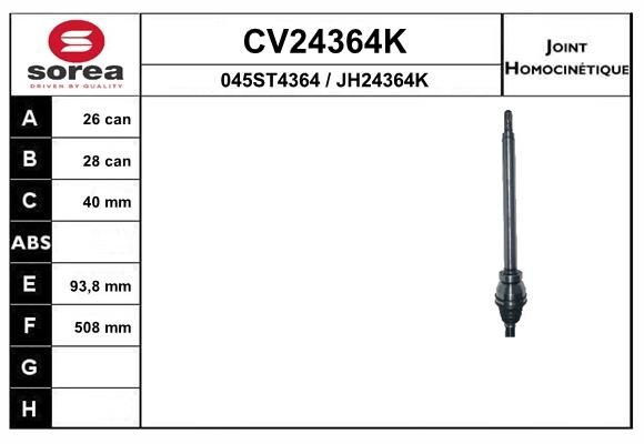 Шрус граната EAI CV24364K 1441008066 KP JPG32