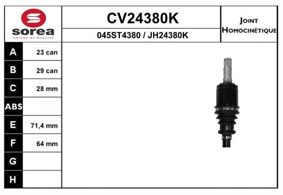 Шрус граната EAI CV24380K 1 SE1A 1441008082 изображение 0