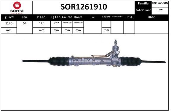 Рулевая рейка EAI SOR1261910 S PGY8CY 1441008251 изображение 0