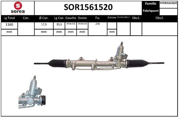 Рулевая рейка EAI SOR1561520 1441008346 X3 33SM изображение 0