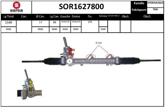 Рулевая рейка EAI LDEA D SOR1627800 1441008387