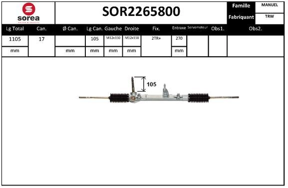 Рулевая рейка EAI SOR2265800 1441008527 IB8H JS изображение 0