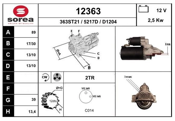 Стартер EAI H91X VRJ 12363 1441006765 изображение 0