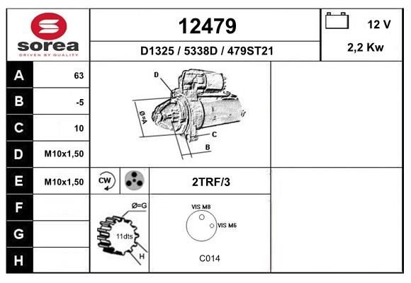 Стартер EAI 12479 TDJZ 0 1441006881 изображение 0