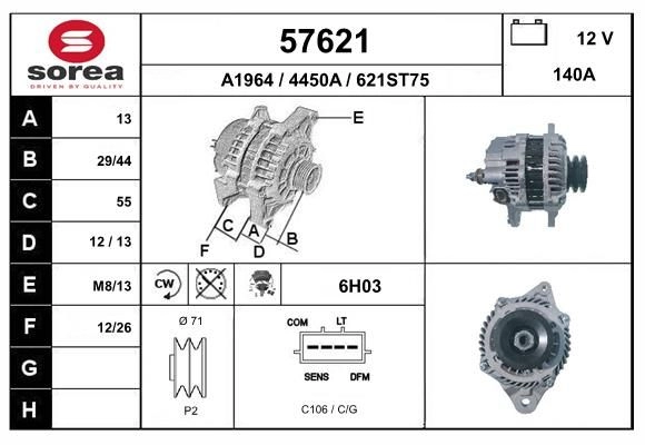 Генератор EAI 57621 1441008670 SXG8 T изображение 0