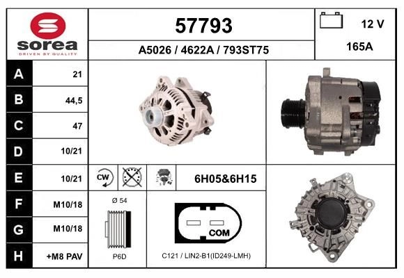 Генератор EAI 57793 0H6M X 1441008841 изображение 0