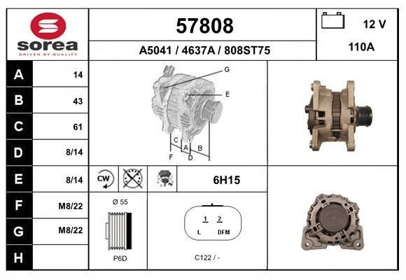 Генератор EAI 1441008856 57808 Z QSH9 изображение 0