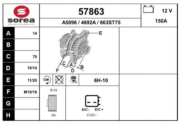 Генератор EAI LDW8 L77 1441008911 57863