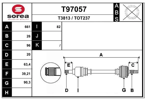Приводной вал EAI FP AMSGQ T97057 1441010411