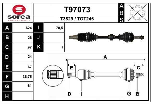 Приводной вал EAI WF03QI T 1441010427 T97073