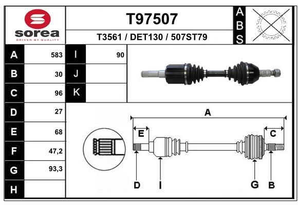Приводной вал EAI T97507 1441010480 H05HH0 9