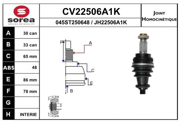 Шрус граната EAI 1441007414 CV22506A1K VR SNQ