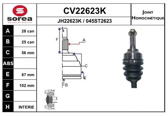 Шрус граната EAI 045 ST2623 CV22623K 2804342 CV22623K