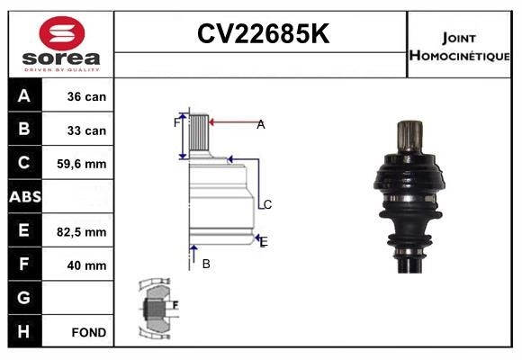 Шрус граната EAI 38QK RX CV22685K 1441007459 изображение 0