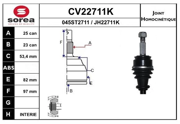 Шрус граната EAI 1441007488 CV22711K W FO40E