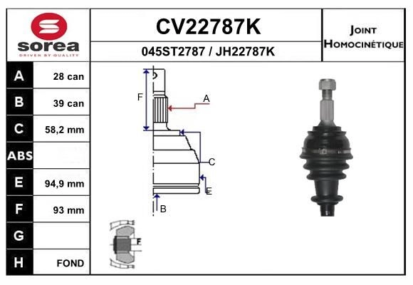 Шрус граната EAI M71LBU 3 1441007570 CV22787K