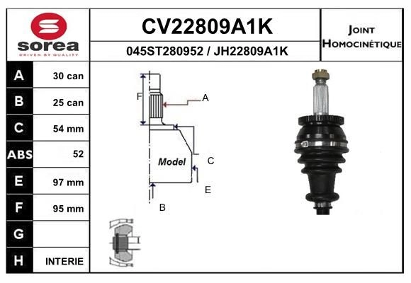 Шрус граната EAI KP 2S4KD CV22809A1K 1441007594