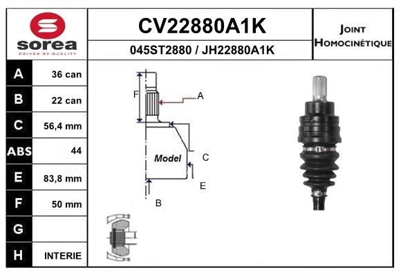 Шрус граната EAI D6M4 6 CV22880A1K 1441007668