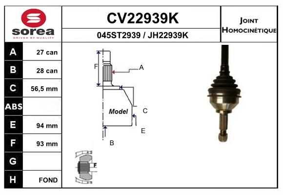 Шрус граната EAI 1441007733 SMDY2S U CV22939K