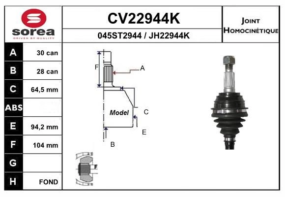 Шрус граната EAI 1441007738 VCQD WF CV22944K