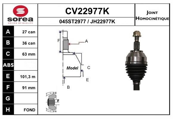 Шрус граната EAI 9 IA6IP CV22977K 1441007771