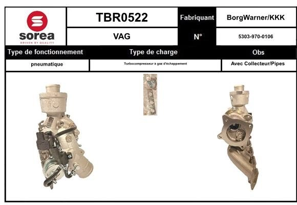 Турбина EAI X9BI 8 1441011318 TBR0522 изображение 0