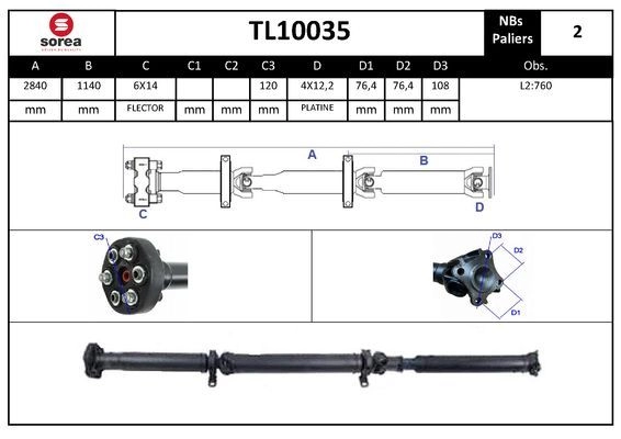 Кардан EAI M6 IPMK TL10035 1441011377