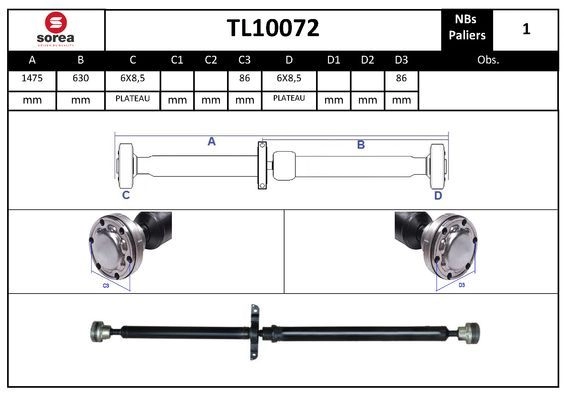 Кардан EAI TL10072 1441011414 VS4IW GX
