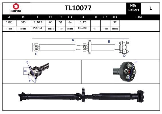 Кардан EAI TL10077 1441011419 55 CIXNB изображение 0