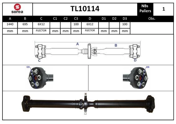 Кардан EAI TL10114 E9K TFW 1441011456 изображение 0