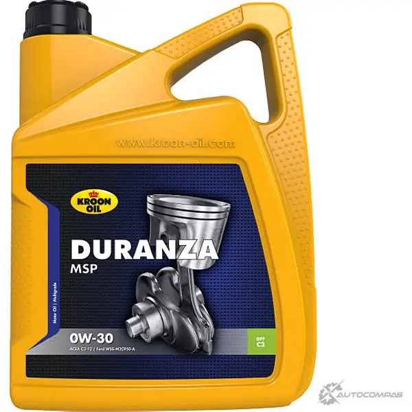 Моторное масло синтетическое DURANZA MSP 0W-30, 5 л KROON OIL 32383 8710128323838 1203456881 54N ZS4 изображение 0