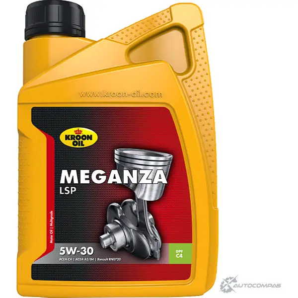 Моторное масло синтетическое MEGANZA LSP 5W-30, 1 л KROON OIL 8710128338924 3E3 F5 4330975 33892 изображение 0