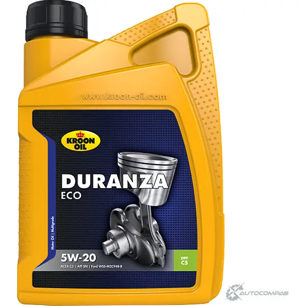 Моторное масло синтетическое DURANZA ECO 5W-20, 1 л KROON OIL 35172 8710128351725 4331124 G2Z71 SE изображение 0