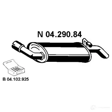 Задний глушитель EBERSPACHER BUYK 8 4030813036664 81763 0429084